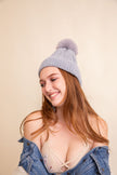 Velvet Knit Pom Beanie