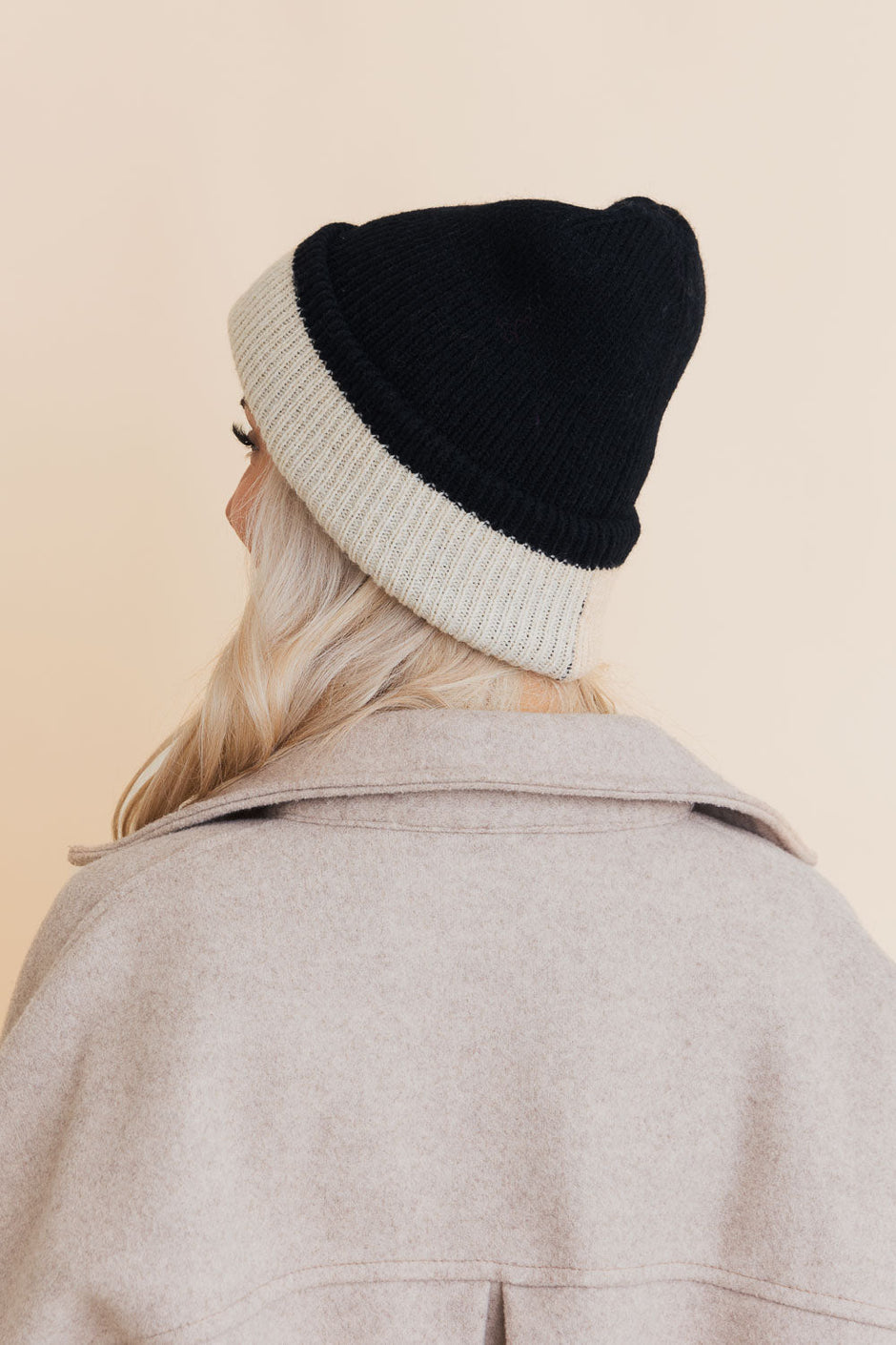 Two-Tone Knit Beanie