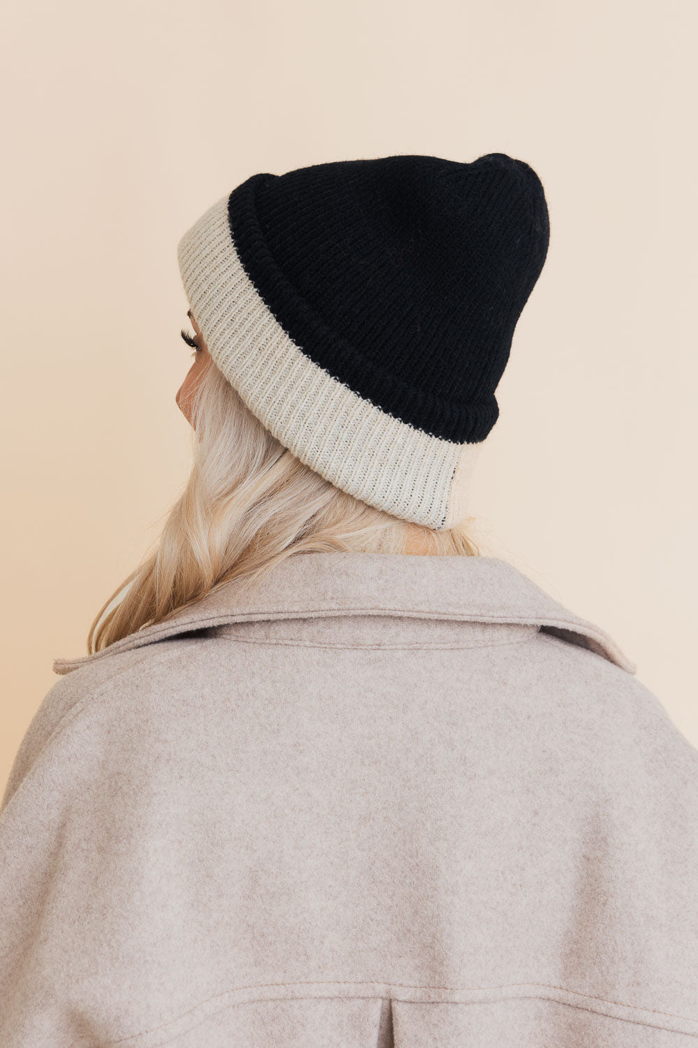 Two-Tone Knit Beanie