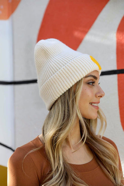Smiley Ribbed Beanie