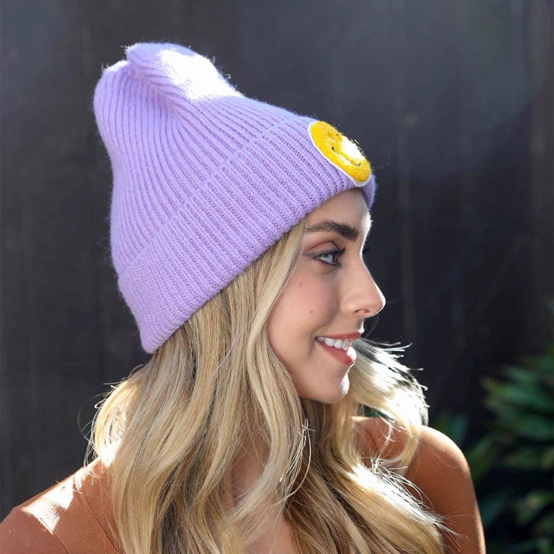 Smiley Ribbed Beanie