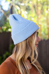 Smiley Face Ribbed Beanie