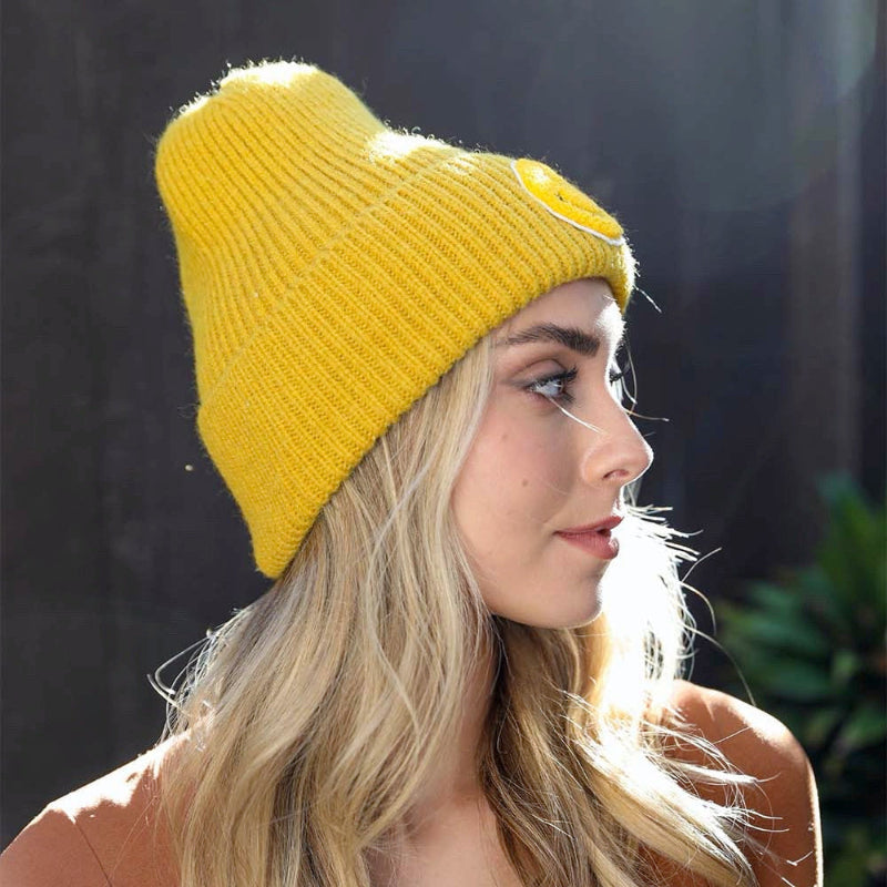 Smiley Ribbed Beanie