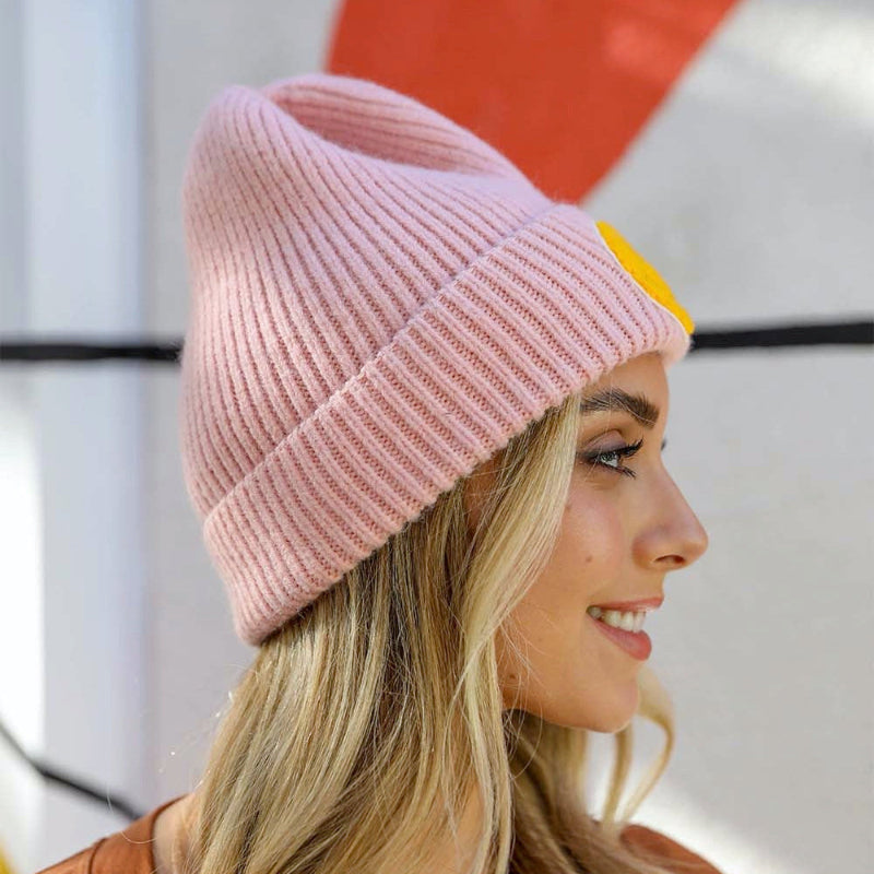 Smiley Ribbed Beanie