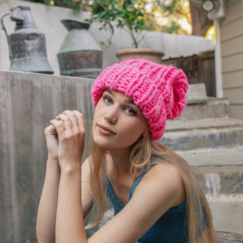 Gorros de punto cable grueso.