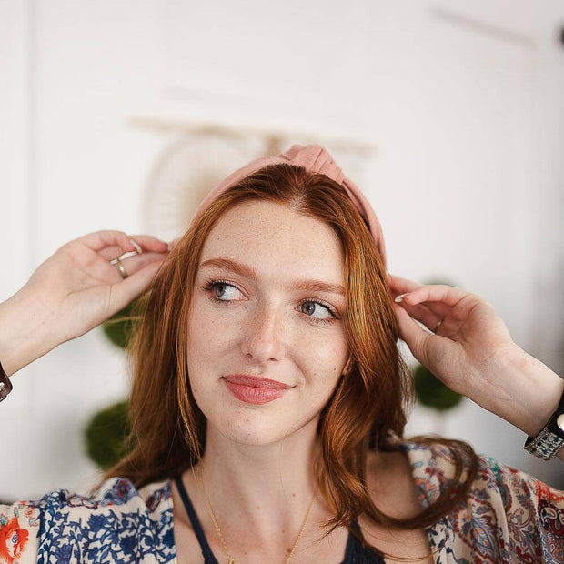 Diadema con moño a rayas