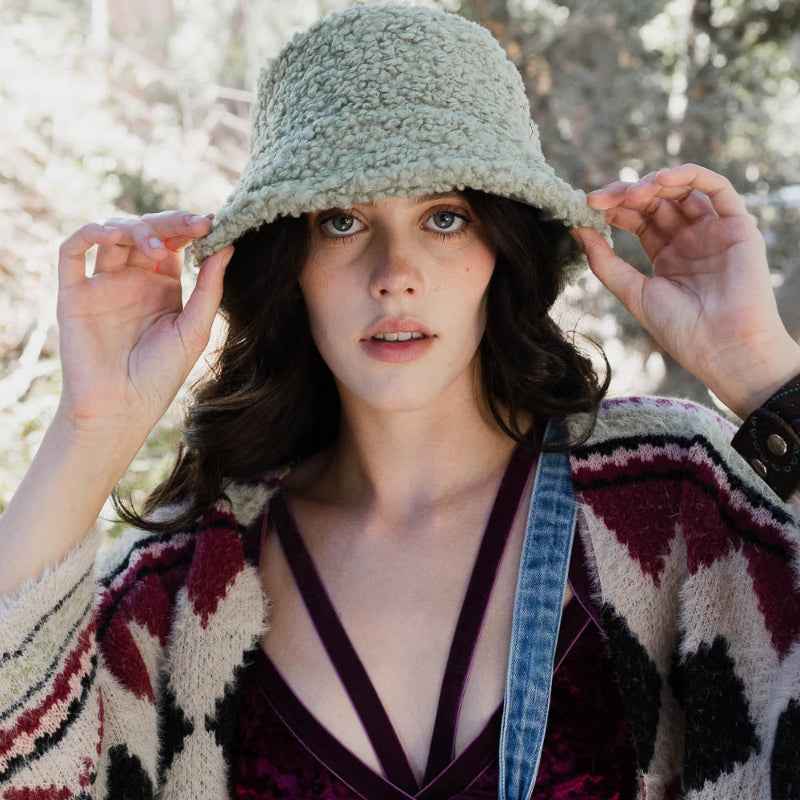 Women Bucket Hat Textured Wide Brim Casual Summer Hat
