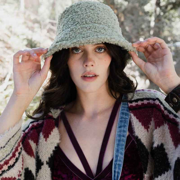Women Bucket Hat Textured Wide Brim Casual Summer Hat