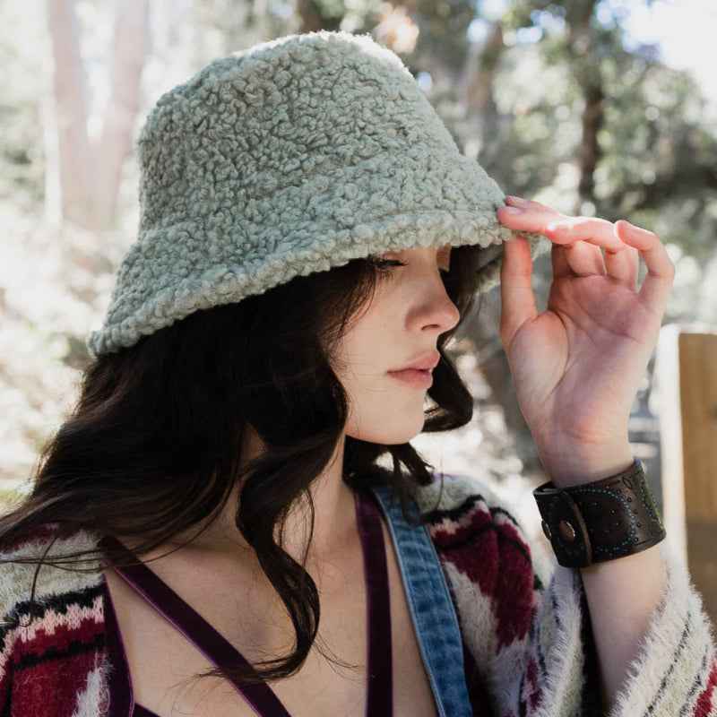 Women Bucket Hat Textured Wide Brim Casual Summer Hat