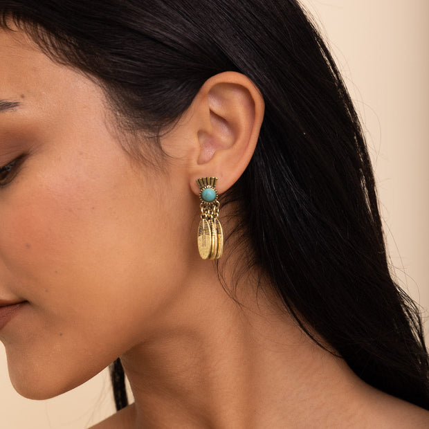 Turquoise Bronze Earrings