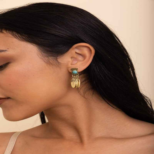 Turquoise Bronze Earrings