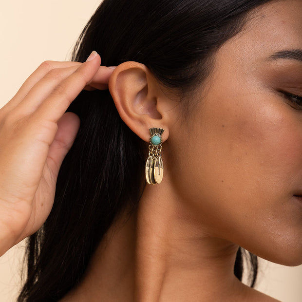 Turquoise Bronze Earrings
