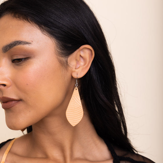 Teardrop Leather Earrings