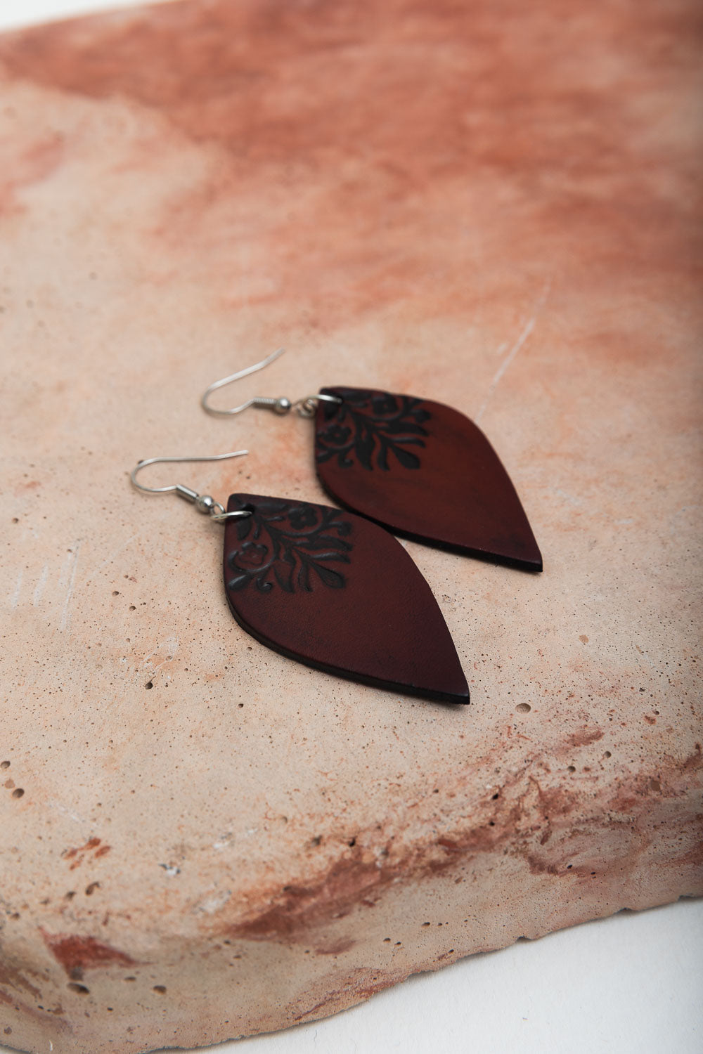 Leaf Leather Earrings