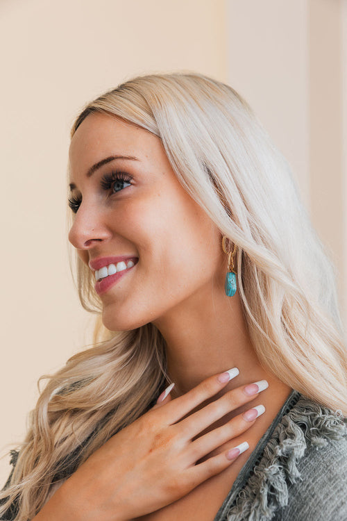 Turquoise Chain Earrings