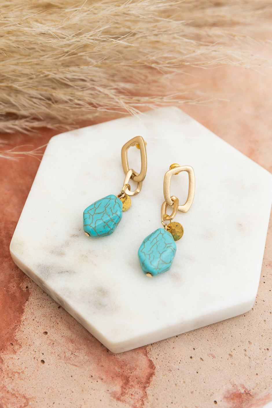 Turquoise Chain Earrings