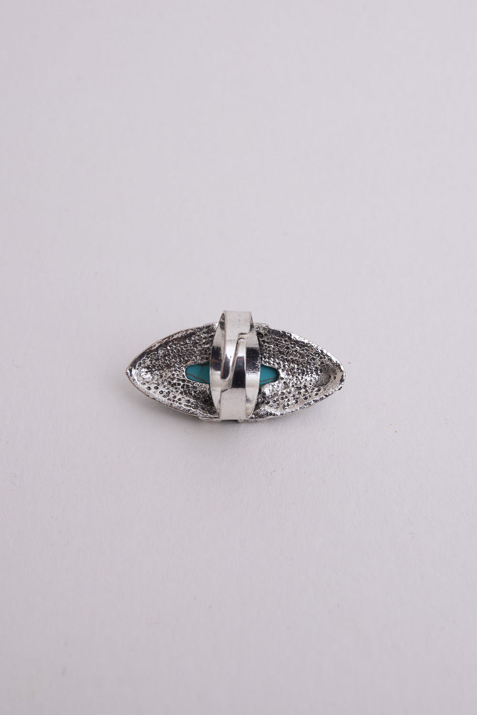 Bagues en argent taille marquise turquoise.