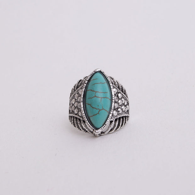 Bagues classiques en turquoise marquise.
