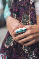 Waterfall Droplet Turquoise Stone Ring