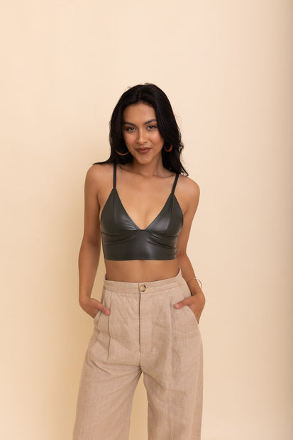Bralettes largos de piel sintética tallas S/M/L