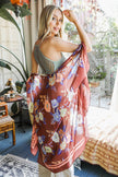 Women Printed Kimono Cardigan Open Front Lightweight Cover Up