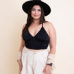 Women V-Neck Halter Crop Top Sleeveless Summer Wear