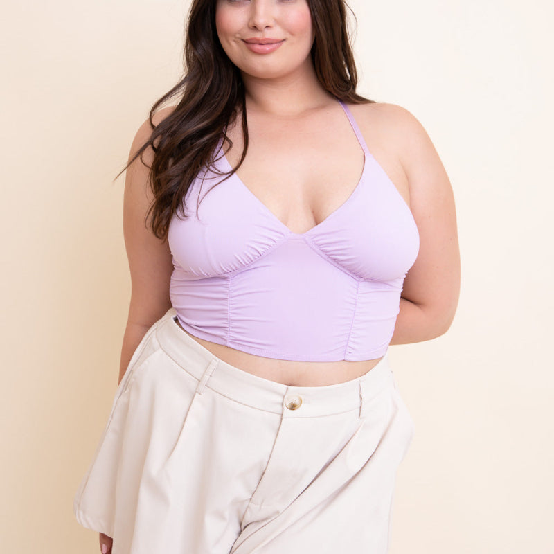 Women V-Neck Halter Crop Top Sleeveless Summer Wear