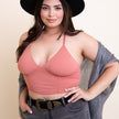 Women V-Neck Halter Crop Top Sleeveless Summer Wear