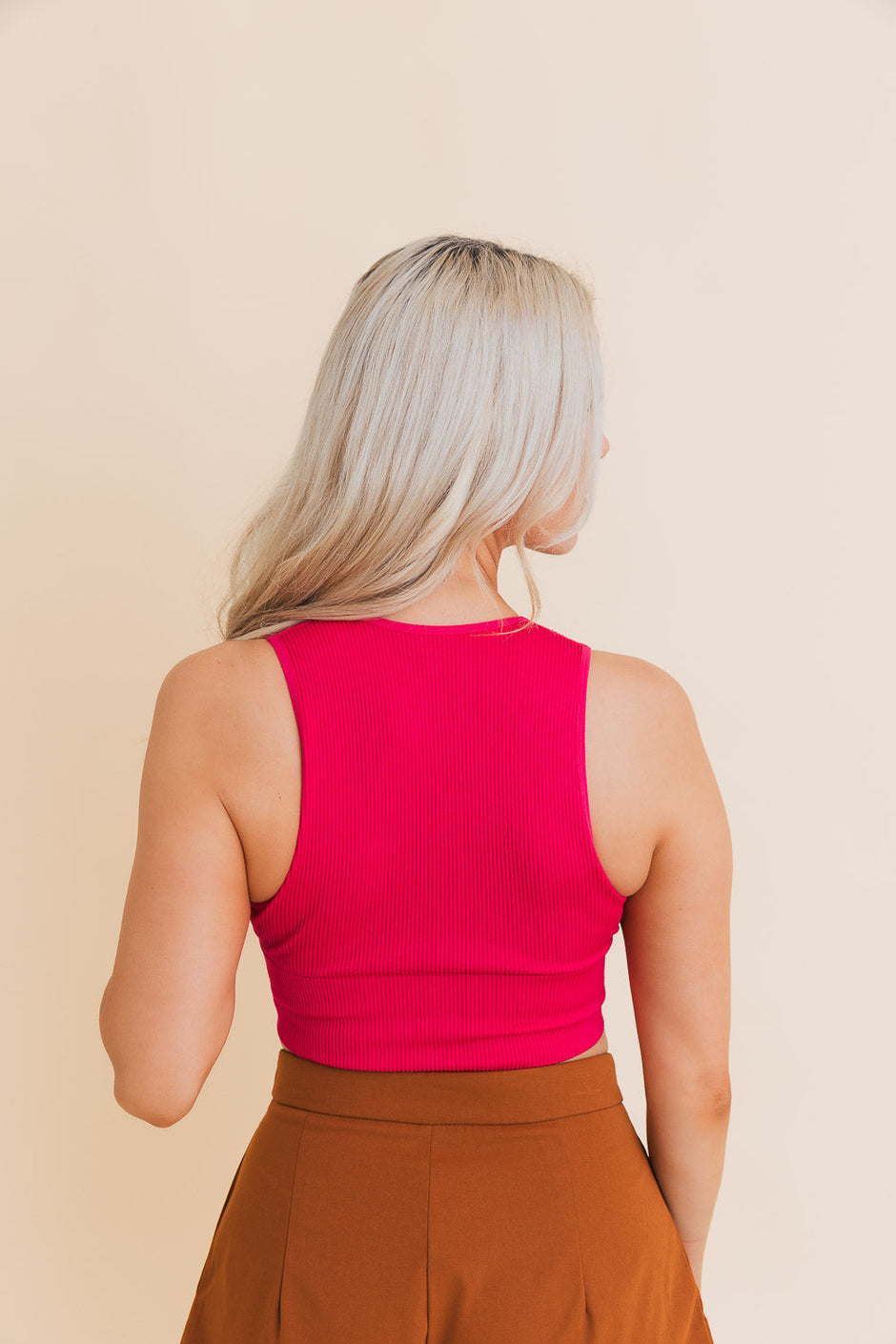 Hauts courts côtelés chics XS/SM/L.