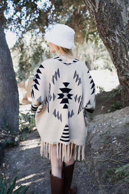 Aztec Fringed Ruana