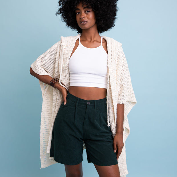 Ruanas à capuche en tissu gaufré doux