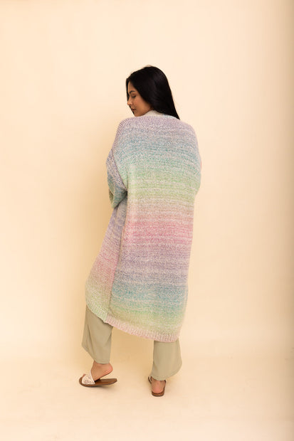Cárdigans largos con efecto ombré.