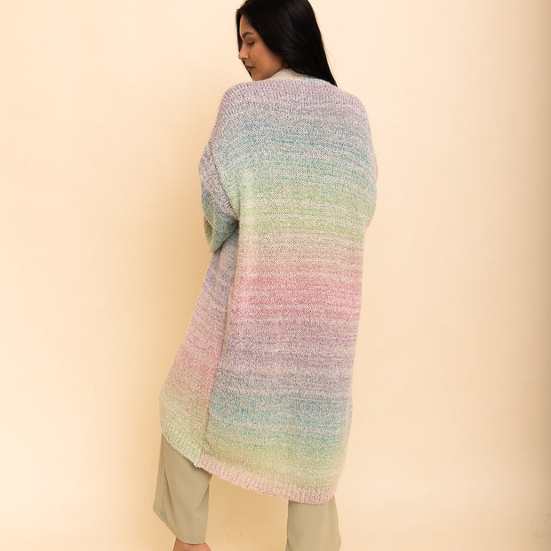 Cárdigans largos con efecto ombré.