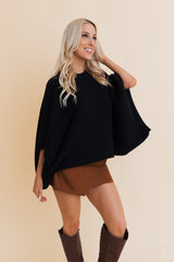 Urban Chic Ribbed Knit Sleeve Poncho