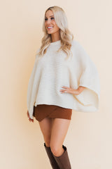 Urban Chic Ribbed Knit Sleeve Poncho