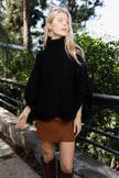 Ribbed Turtleneck Poncho