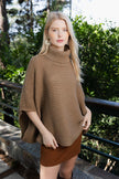Ribbed Turtleneck Poncho