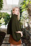Ribbed Turtleneck Poncho
