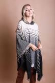 Cozy Herringbone Hooded Poncho