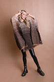 Cozy Herringbone Hooded Poncho