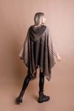 Cozy Herringbone Hooded Poncho