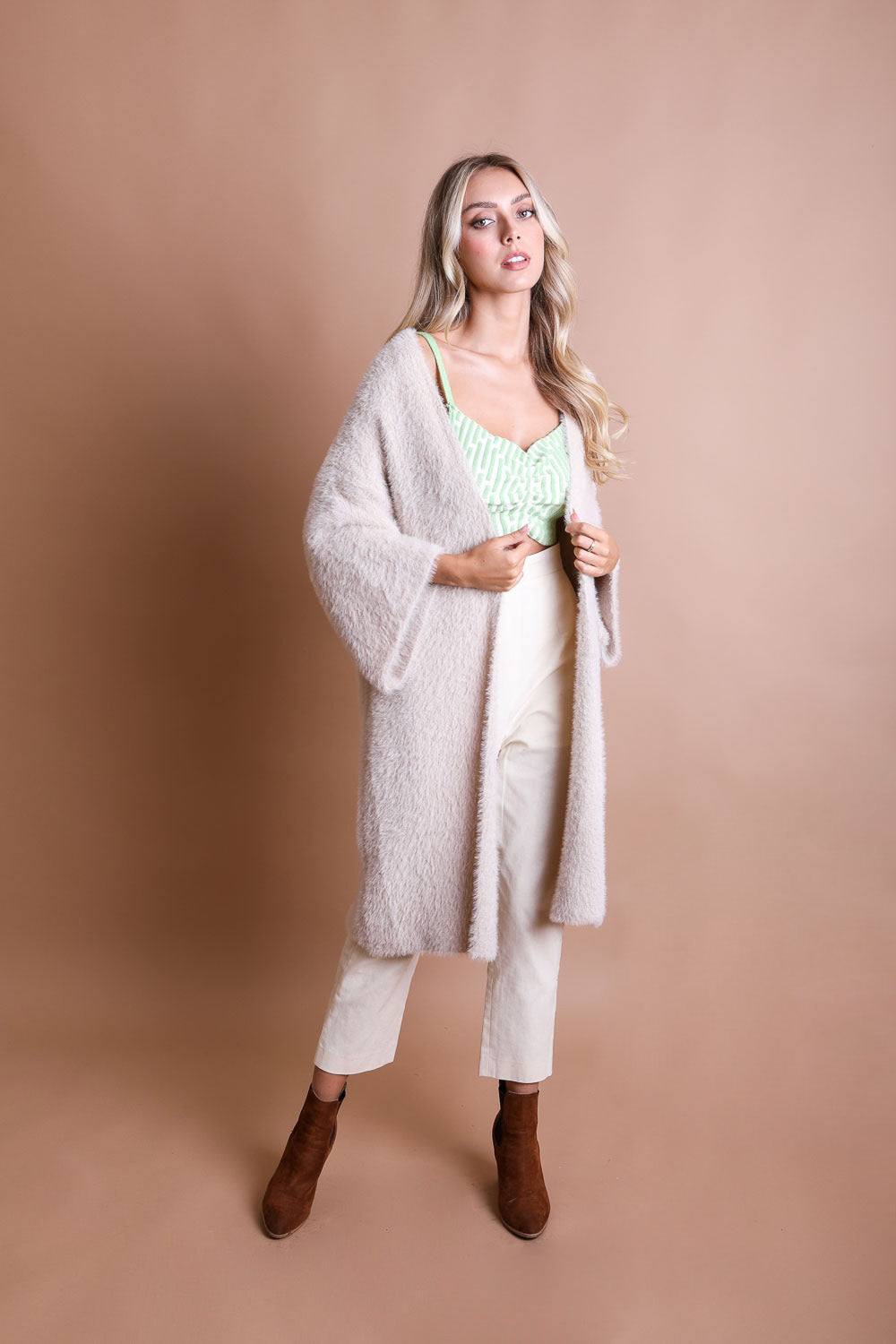 Cardigans en tricot mohair ultra doux.