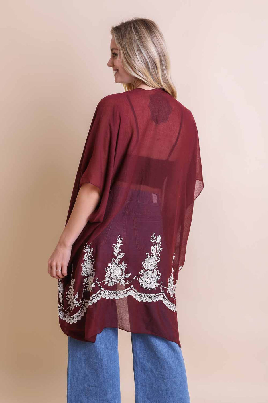 Kimonos bordados florales.