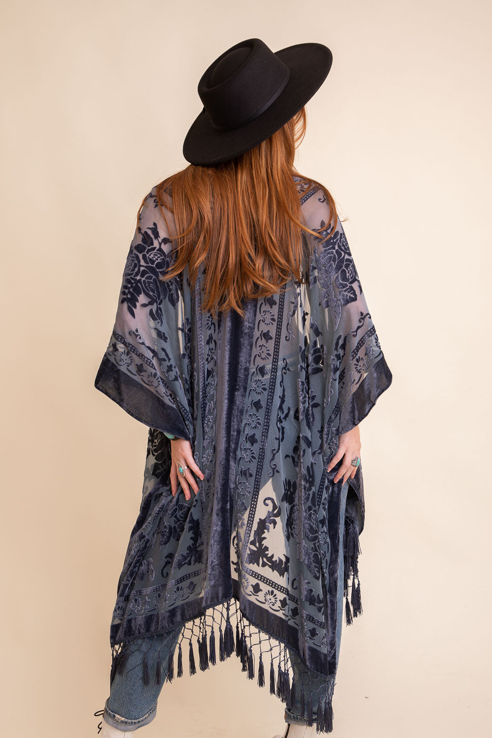 Velvet Mesh Kimono