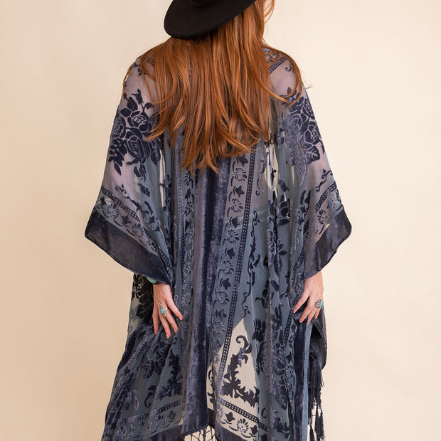 Velvet Mesh Kimono