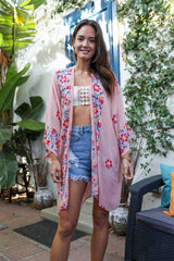 Anemone Embroidered Kimono