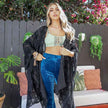 Women Sheer Knit Open Front Long Cardigan Lightweight Cover Up