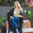 Women Sheer Knit Open Front Long Cardigan Lightweight Cover Up