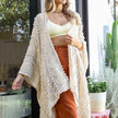 Women Sheer Knit Open Front Long Cardigan Lightweight Cover Up
