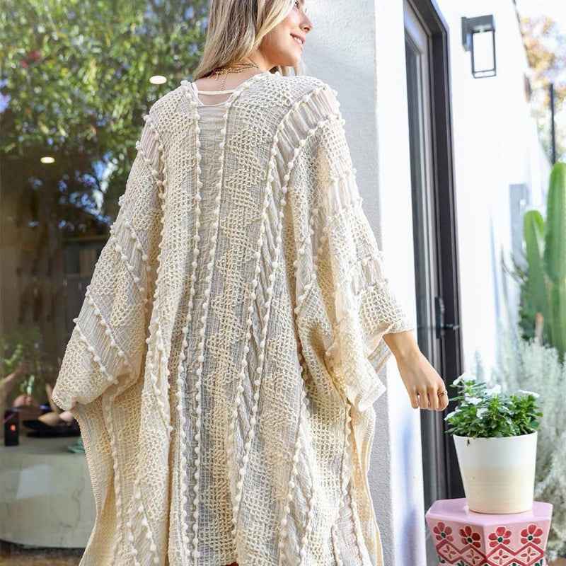 Women Sheer Knit Open Front Long Cardigan Lightweight Cover Up